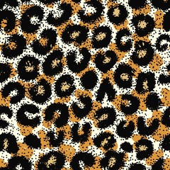 Seamless leopard, ocelot or wild cat fur pattern print