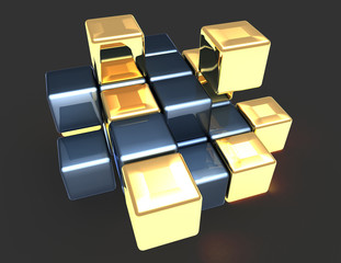 construction cube background concept . 3d rendered illustration