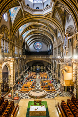 Montserrat monastery on mountain in Barcelona, Catalonia.