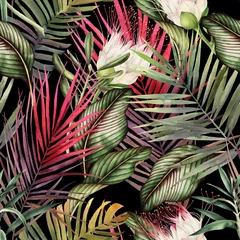 Nahtloses Blumenmuster mit tropischen Blumen © ola-la