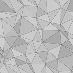 Triangle mosaic seamless pattern. Low poly style. Vector background.