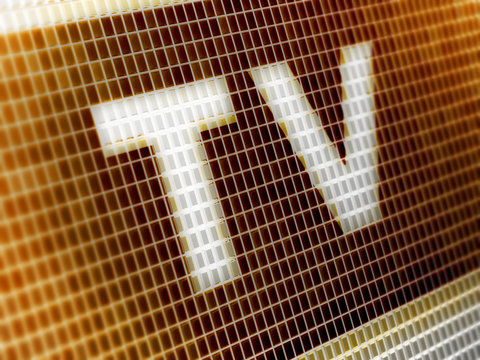 "TV" in the screen. 3D Illustration.