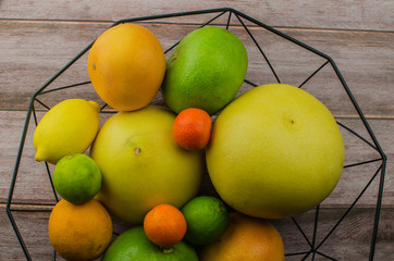 Citrus fruits orange, lemon, grapefruit, mandarin, lime