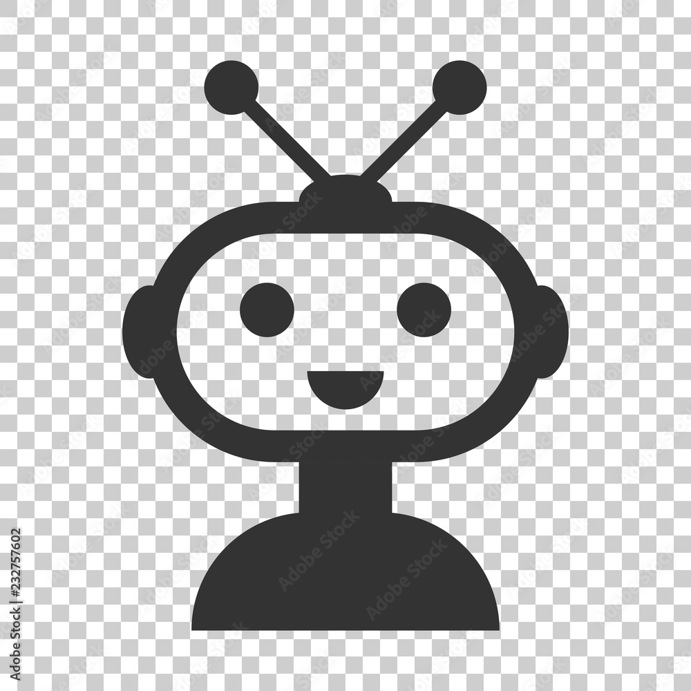 Poster cute robot chatbot icon in flat style. bot operator vector illustration on isolated background. smar