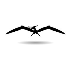 Pterodactyl icon or logo, Pteranodon bird © sljubisa