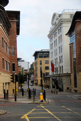 blick in die straße in newcastle in nord ost england großbritanien fotografiert während einer...