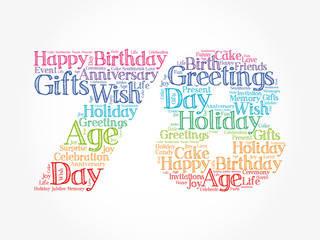 Happy 78th birthday word cloud collage concept