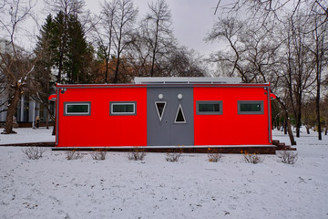 red building in the Park