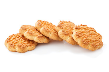 Corn Cookies Isolated on a White Background. Sweet cookies. Homemade dough