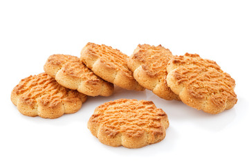 Corn Cookies Isolated on a White Background. Sweet cookies. Homemade dough