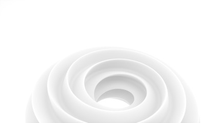 White swirl abstract surface on white background 3d illustration