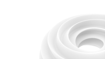 Obraz premium White swirl abstract surface on white background 3d illustration