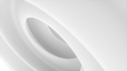 White swirl abstract surface on white background 3d illustration
