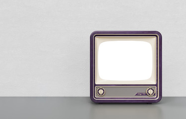 Vintage TV receiver on white background 3d rendering