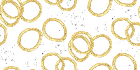  Dry bagels with poppy seeds. Sweet bagels for tea. Culinary product from the test. Tasty food.