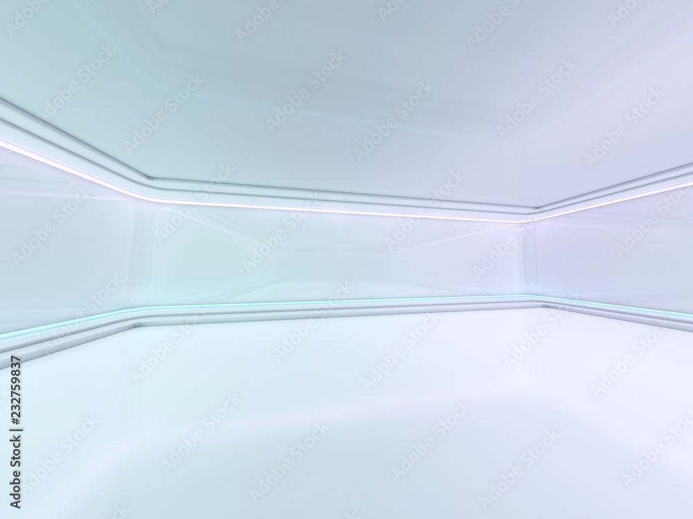 Poster abstract modern architecture background, empty open space interior. 3d