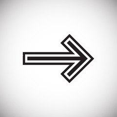 Arrow with outline on white background icon