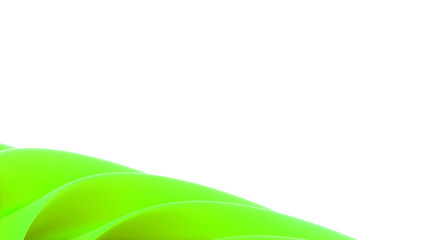 Light green swirl abstract surface on white background 3d illustration