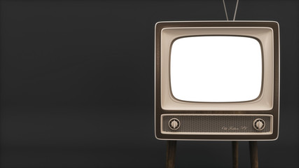 Vintage tv receiver 3d illustration