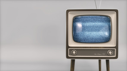 Vintage tv receiver 3d illustration