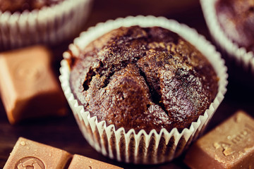 Fresh Homemade Chocolate Muffin Cake 