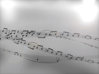 music notes abstract texture 3d illustration