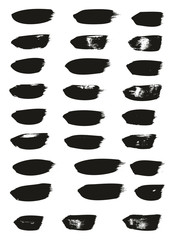 Calligraphy Paint Brush Lines High Detail Abstract Vector Background Set 47