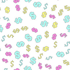 USA Dollar Symbol Pattern. Seamless vector EPS 10