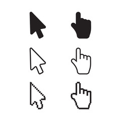 Arrow web cursors. Arrow cursor pixel for web digital