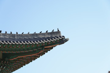 Fototapeta na wymiar Korean style house roof