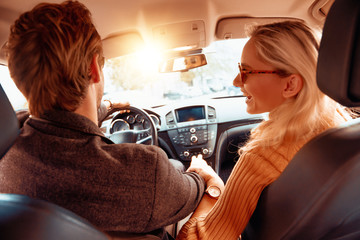 Enjoying road trip together