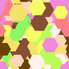Hexagon Seamless vector EPS 10. Abstract geometric pattern. Multicolor Figures. Texture for print and Banner. Flat style