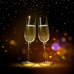 Congratulatory Background with Champagne Glasses