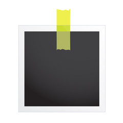 Vintage photo frame with adhesive tape. Retro Photo Frame Template for your photo. Stock vector illustration