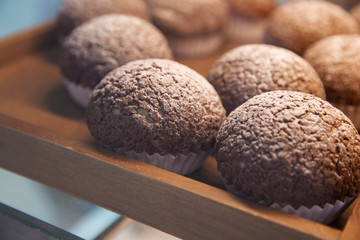 Breads on the shelf in the bakery shop on super market