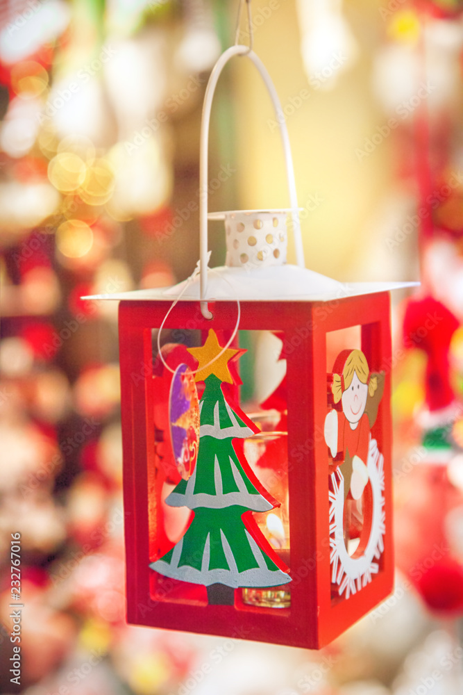 Wall mural Lantern on a Christmas market