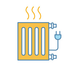 Electric radiator color icon