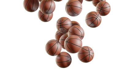 Falling basketballs that pile up