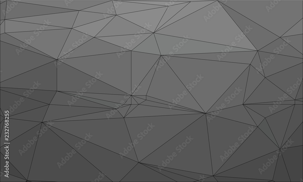 Aufkleber abstract polygon grey background with wireframe polygonal abstract mesh.pattern composed of triangle