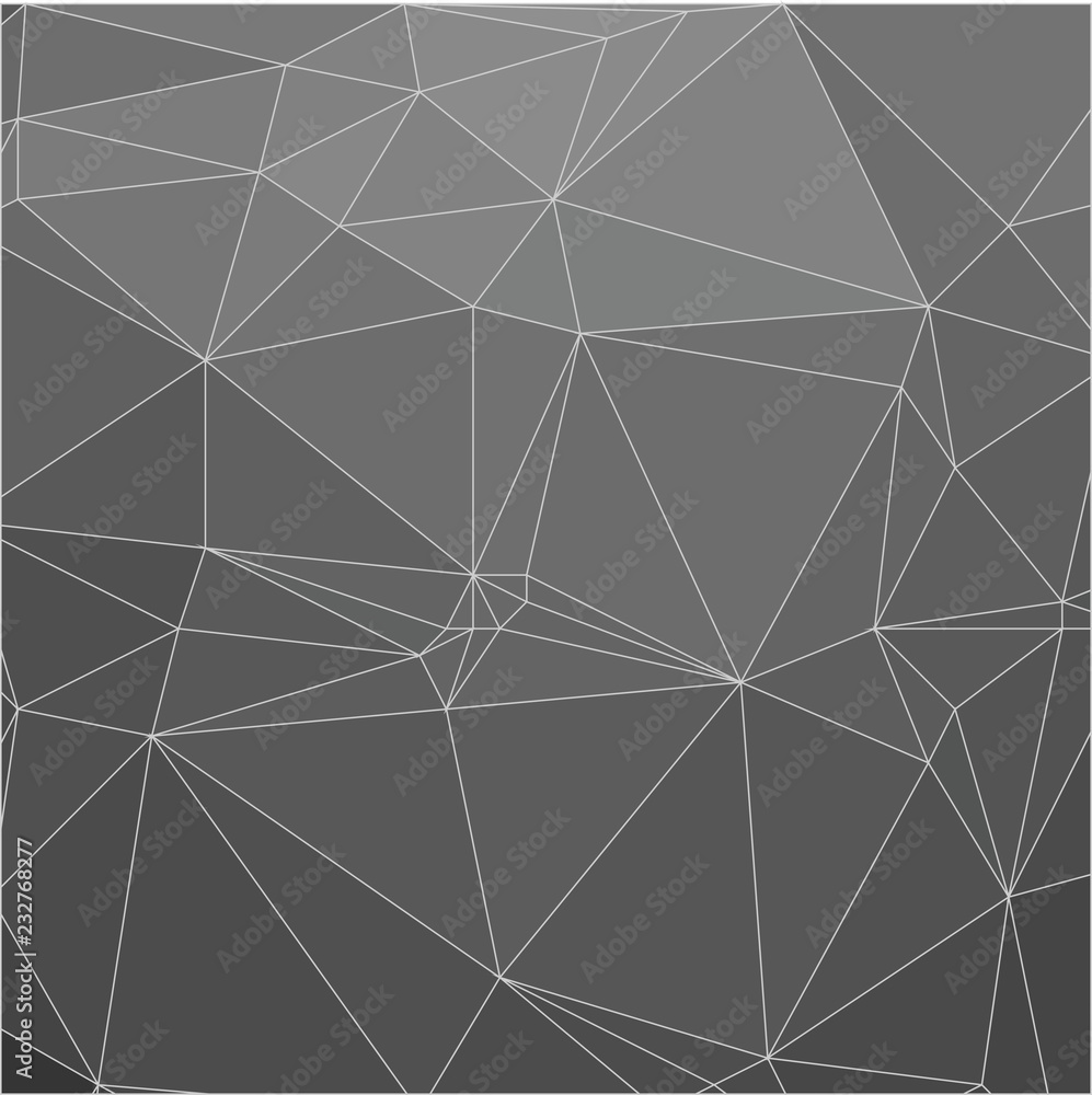 Aufkleber abstract polygon grey background with wireframe polygonal abstract mesh.pattern composed of triangle