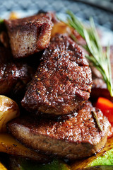 Grilled cut beef steak 