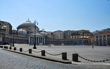 Fototapeta na wymiar Piazza del Plebiscito is a large public square in central Naples (Italy)