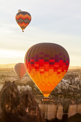 Fototapeta na wymiar Multi-colored balloon in the air