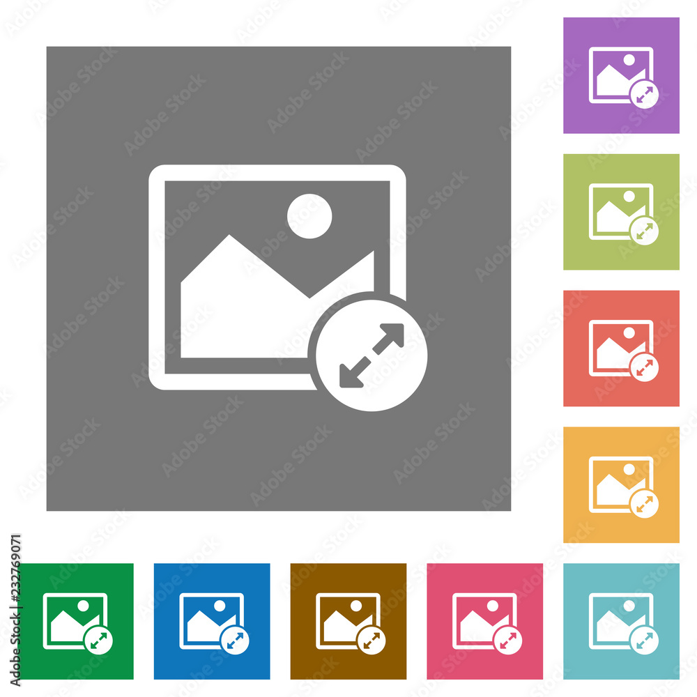 Poster resize image large square flat icons