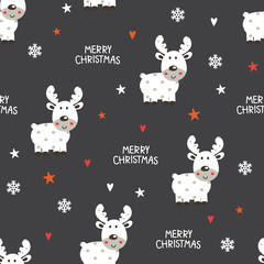 Cute reindeer seamless pattern