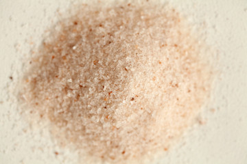 Himalayan pink salt close up