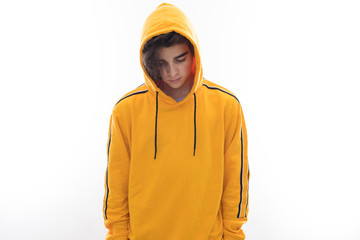 young teenager to fashion isolated in background