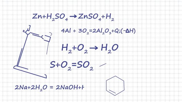 Scientific background with different formulas