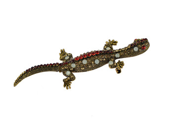 brooch on white background