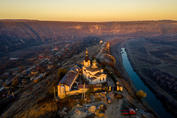Sunset in Old Orhei with the Orhei Monastery and Butuceni Village in view
